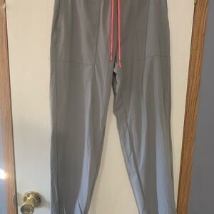 Fabletics Eco Sleek  Gray Knit Stretch Drawstring Jogger Pockets Size xxs